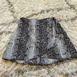 Snake Print Skater Skirt